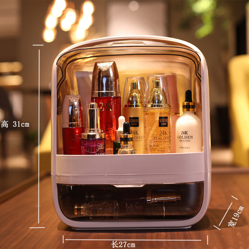 Simple Net Celebrity Cosmetic Storage Box Vibrato With The Same Desktop Dust-proof Household Dressing Table Skin Care Product Storage Box