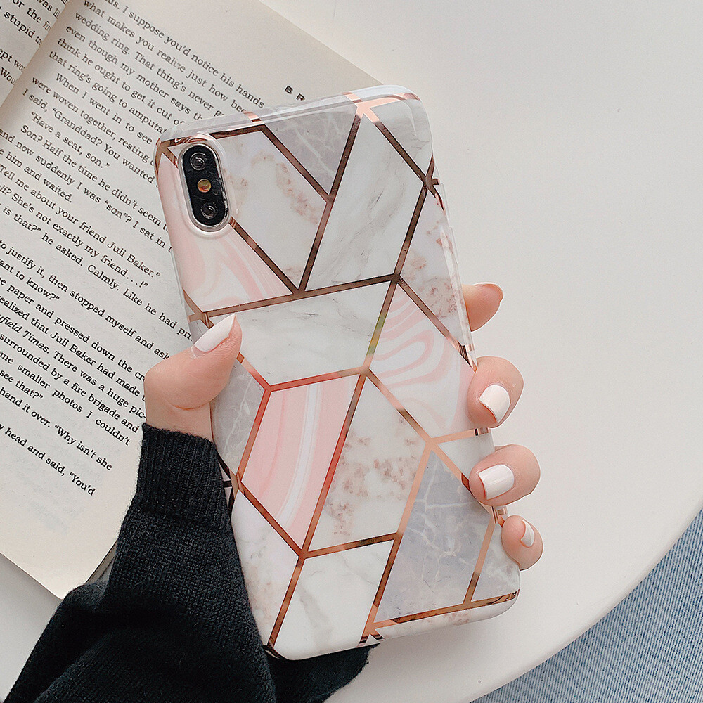 Marble 8plus Is Suitable For Apple 12 Pro Mobile Phone Case IPhone 11 XSMax XR 7P Silicone Electroplating, Color: H, Applicable Model: Iphone 12 pro max
