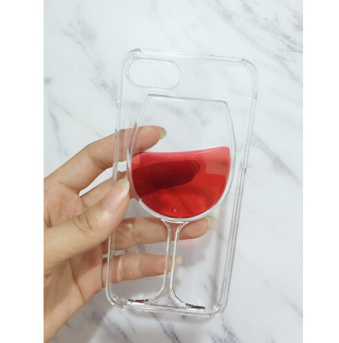 Liquid Red Wine Glass Mobile Phone Case For IPhoneX Red Wine Glass Protective Case 7Plus Liquid Quicksand Shell Case, Color: A, Applicable Model: Iphone4/4s