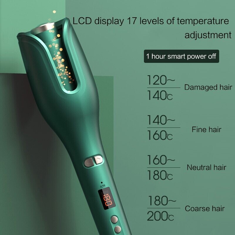 Portable Curling Iron Sutomatic Curling Iron Negative Ion Electric Ceramic Heating LCD Screen Rotating Wave Curling Tongs Curls Curling Irons