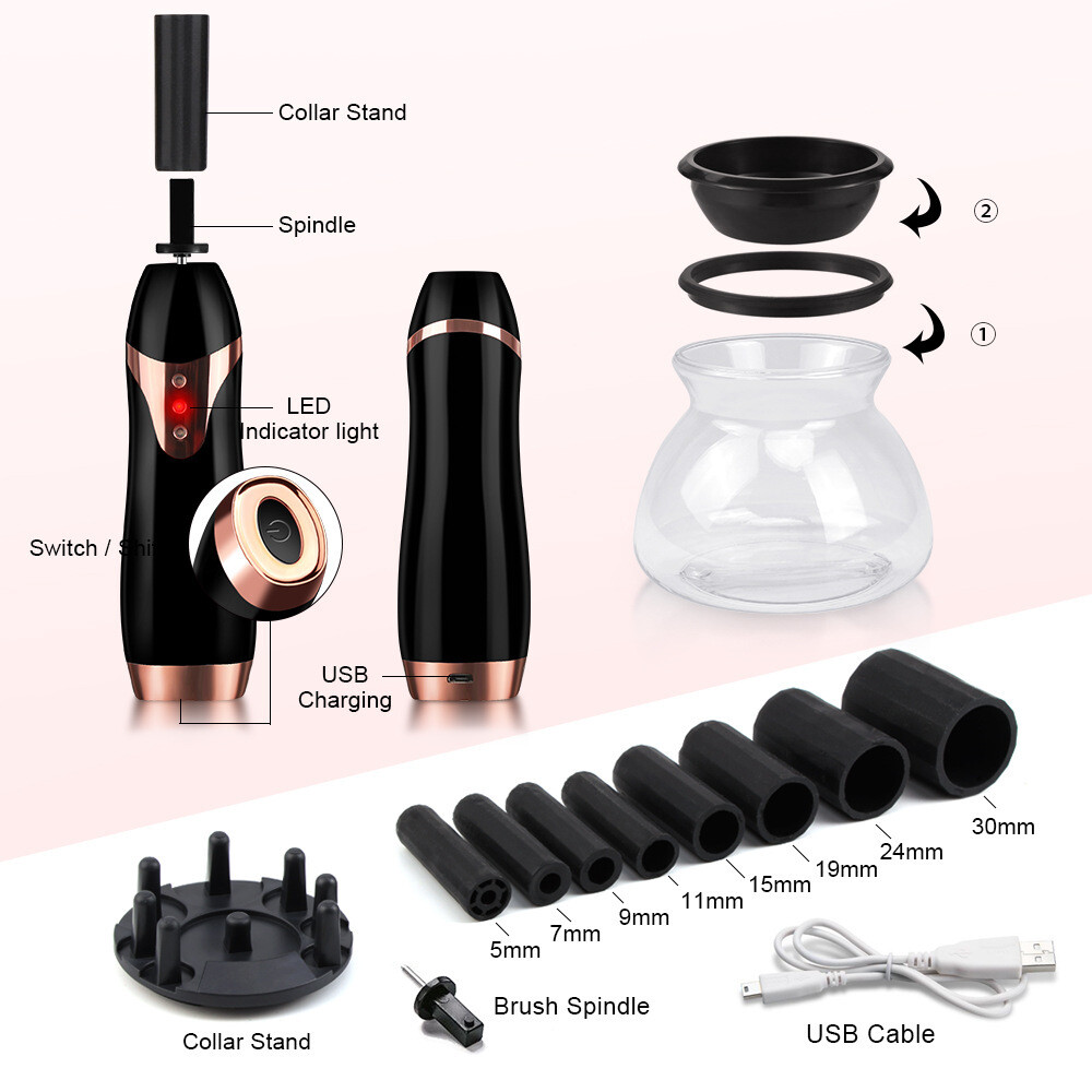 Charging makeup brush cleaner
