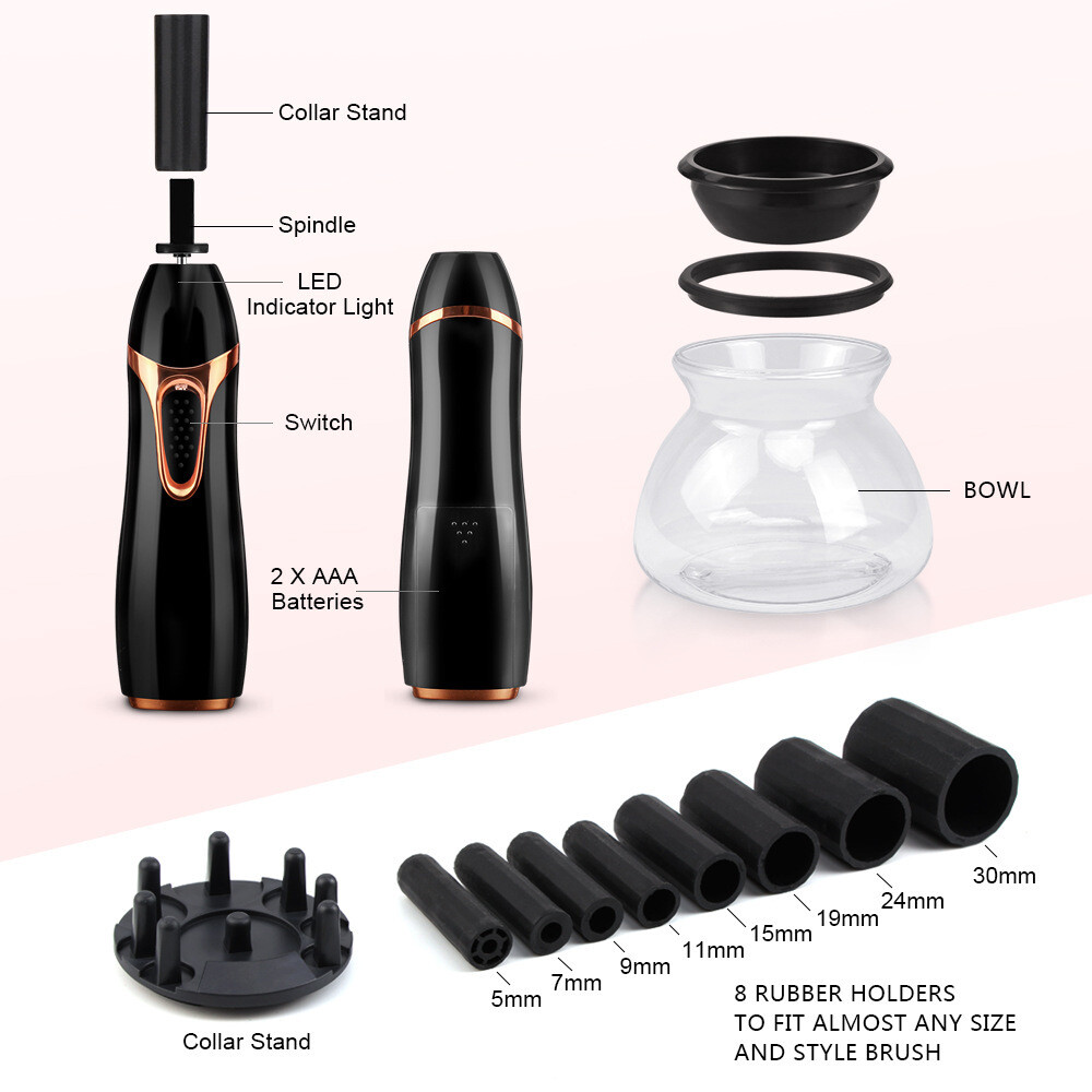 Charging makeup brush cleaner