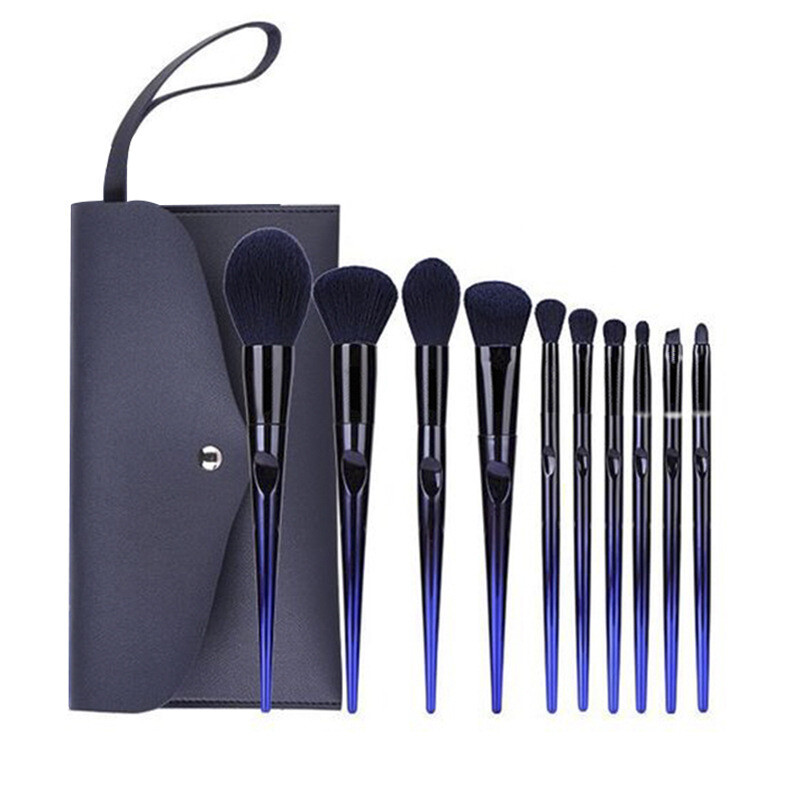 10 Blue Enchantress Makeup Brush Sets, Super Soft Microcrystalline Silk Charm Brush