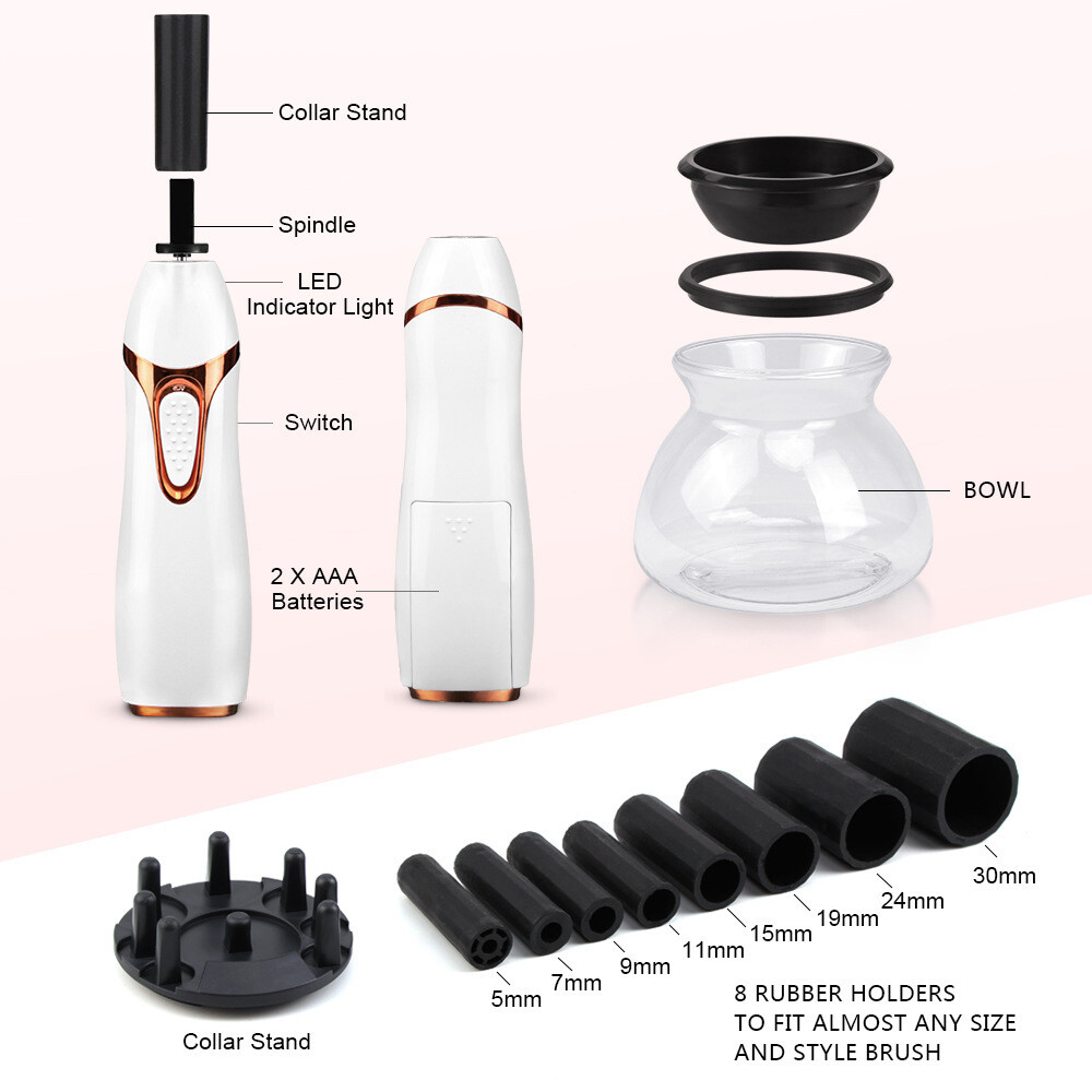 Charging makeup brush cleaner