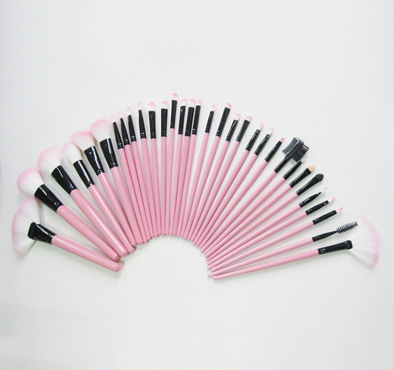 32 Black Pink Crocodile Wrap Pattern Makeup Brush Set Makeup Appliances Beauty Tools