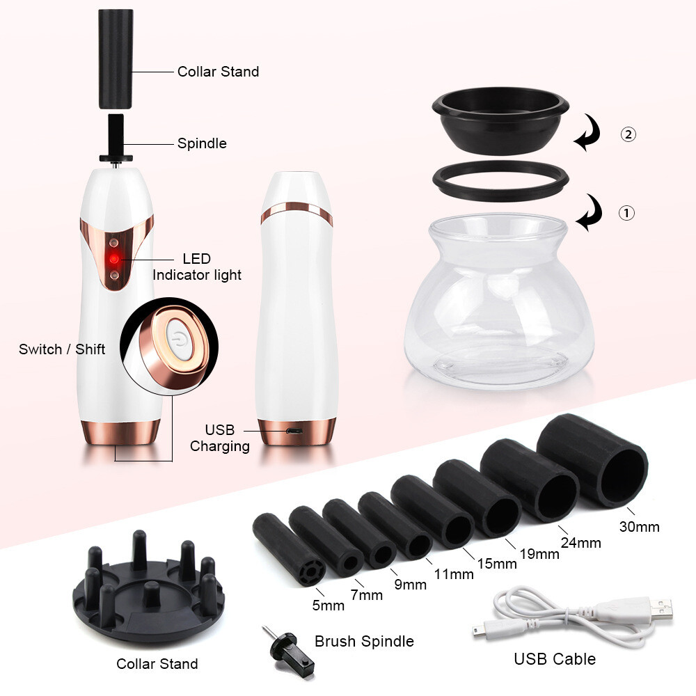 Charging makeup brush cleaner