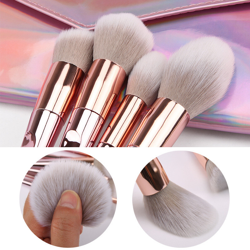 Pink Laser Bag Thumb Makeup Brush Set Beauty Tools Wholesale