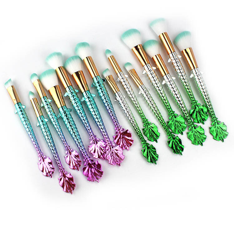 7 Gradient Color Mermaid Fashion Makeup Brushes