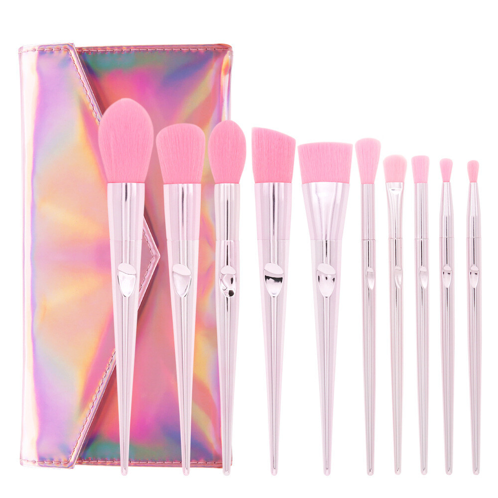 Pink Laser Bag Thumb Makeup Brush Set Beauty Tools Wholesale