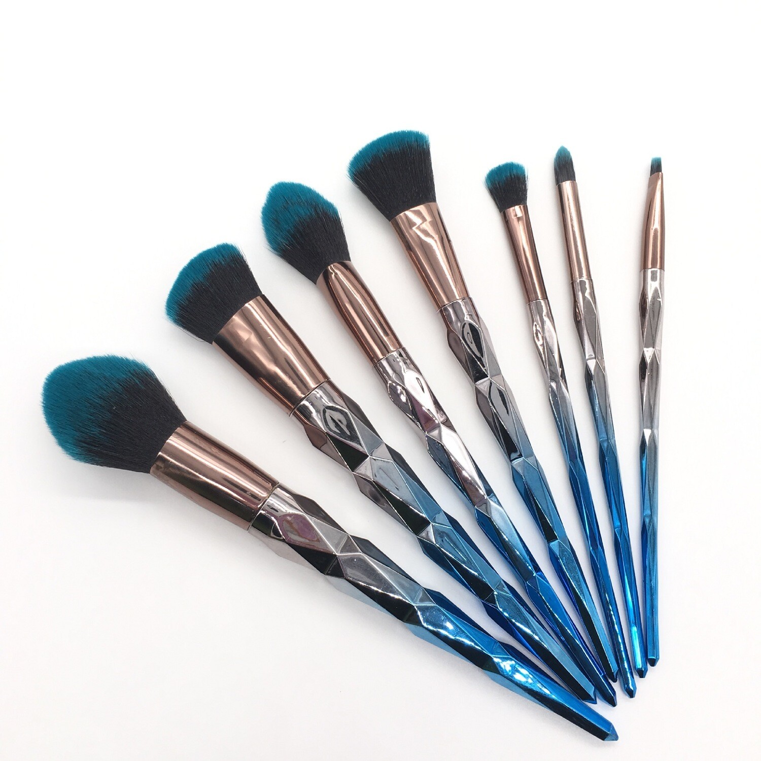 Rainbow Unicorn Brushes, Appearance color: 7 gray blue diamonds