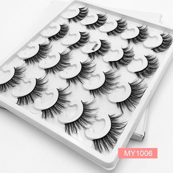 10 Pairs Of Messy Multi-layer High Imitation Mink Hair 8D Thick Explosion False Eyelashes