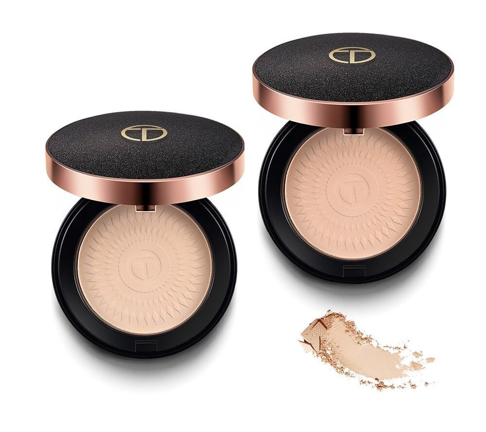 Black Shining Diamond Pressed Powder Concealer Fixing Powder Biscuit Wet Dual-use Pressed Powder
