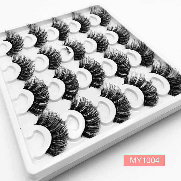 10 Pairs Of Messy Multi-layer High Imitation Mink Hair 8D Thick Explosion False Eyelashes