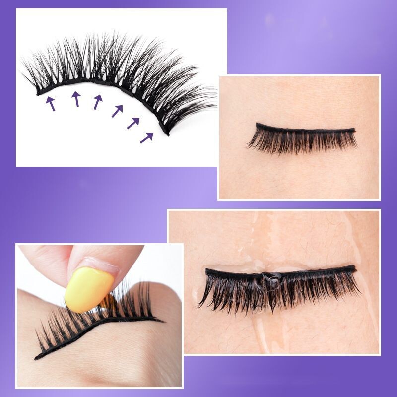6 Pairs Of Magnetic Magnetic False Eyelashes Six Magnetic Magnetic Natural Thick Eyelashes Liquid Eyeliner Set