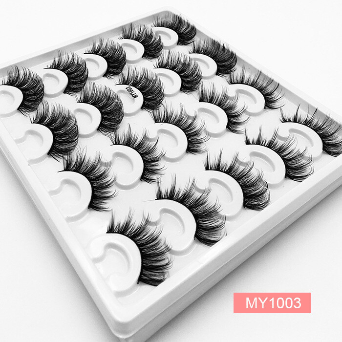10 Pairs Of Messy Multi-layer High Imitation Mink Hair 8D Thick Explosion False Eyelashes