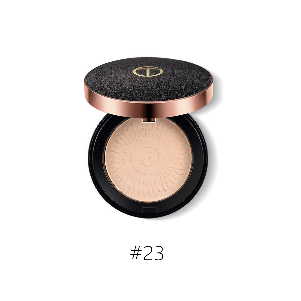Black Shining Diamond Pressed Powder Concealer Fixing Powder Biscuit Wet Dual-use Pressed Powder, Color Classification: #23light skin tone
