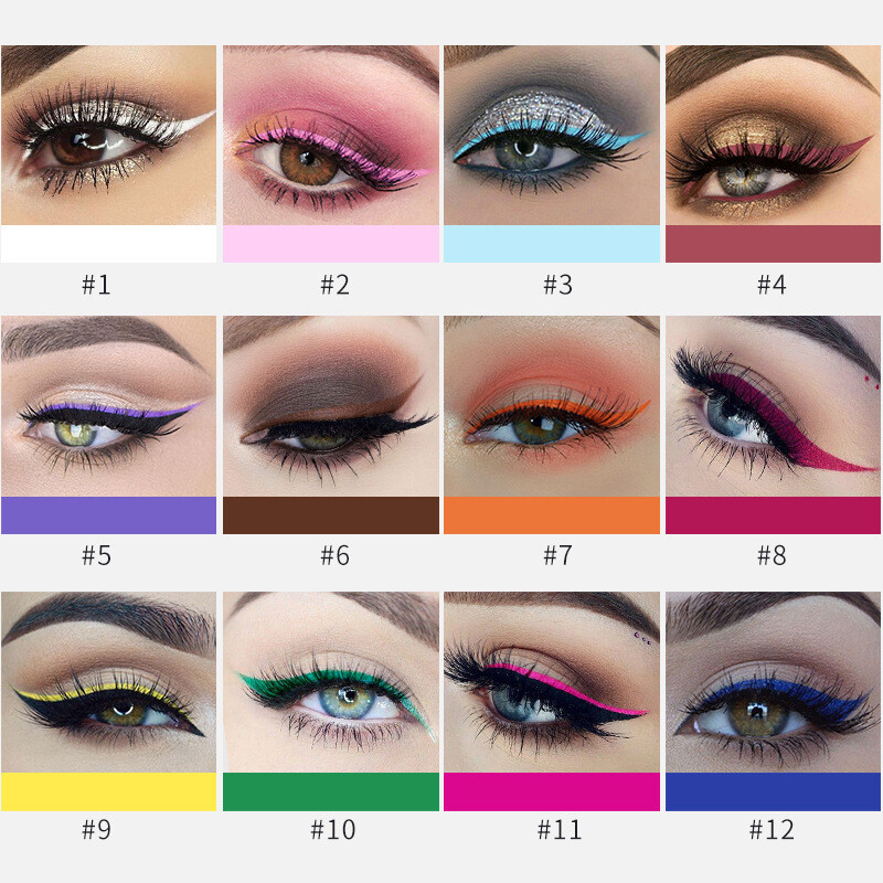 Matte Eyeliner Liquid Eyeliner Waterproof And Sweat-proof 12 Sets