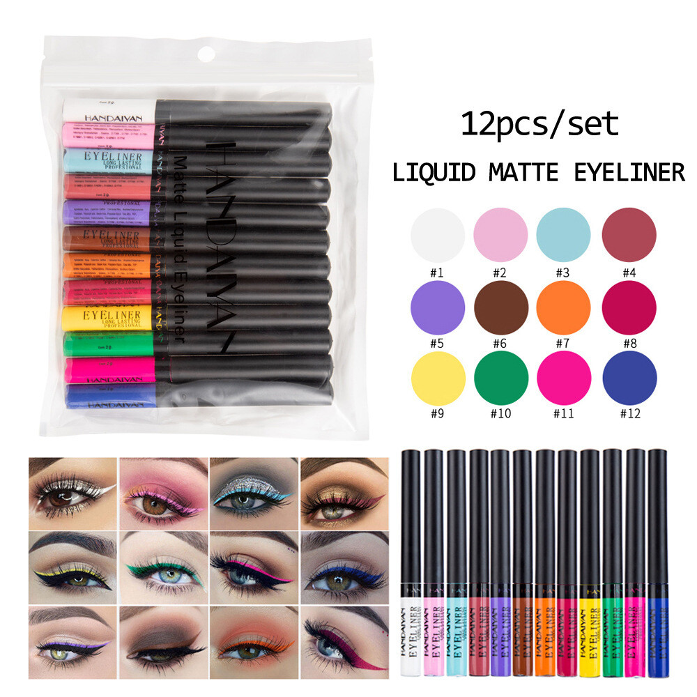 Matte Eyeliner Liquid Eyeliner Waterproof And Sweat-proof 12 Sets