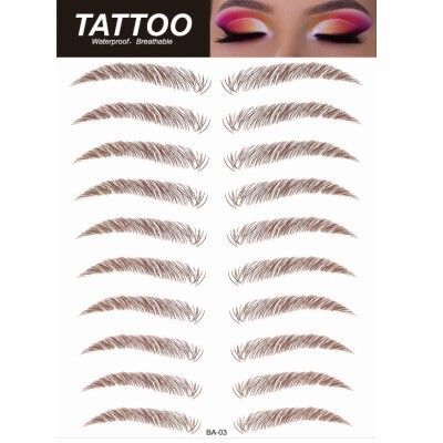 Attach Embroidered Eyebrow Stickers