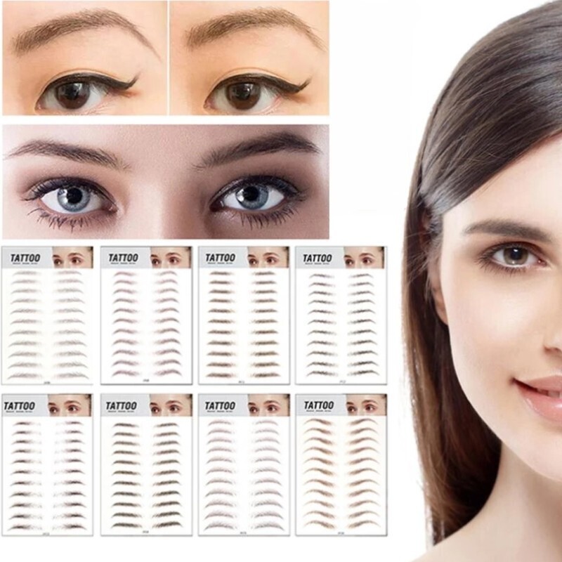 Attach Embroidered Eyebrow Stickers