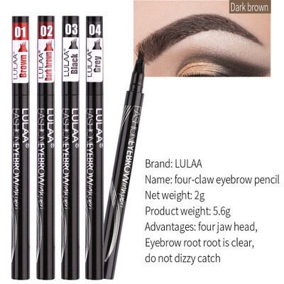 Four-pronged Eyebrow Pencil Black Brown Multiple Colors Beginners Four-head Thrush Liquid Eyebrow Pencil