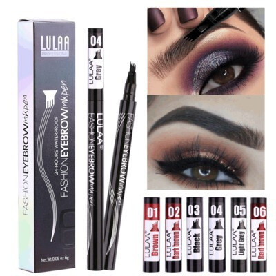 Four-pronged Eyebrow Pencil Black Brown Multiple Colors Beginners Four-head Thrush Liquid Eyebrow Pencil