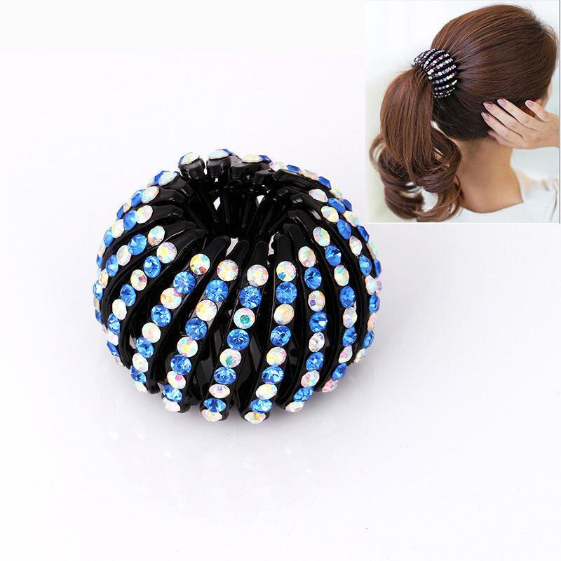 Crystal ball Hairpin Color Rhinestone Ponytail 