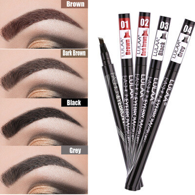 Four-pronged Eyebrow Pencil Black Brown Multiple Colors Beginners Four-head Thrush Liquid Eyebrow Pencil