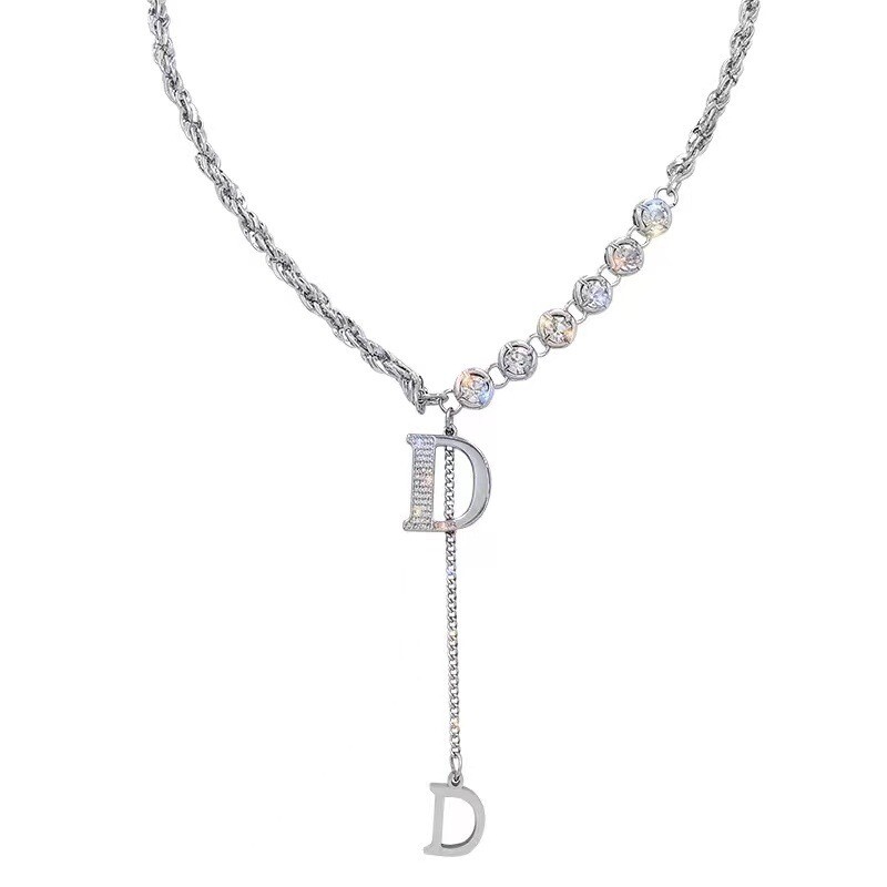 Light Luxury Niche Design Letter D Sweater Chain Female 2022 New Trendy High-end Sense Of Net Red Autumn And Winter Necklace Accessories