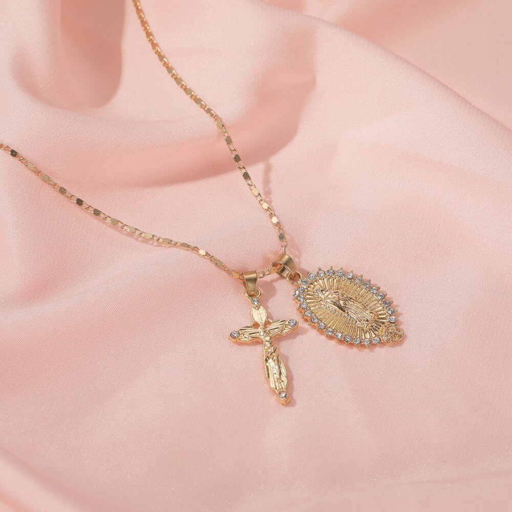 catholic crucifix christian cross necklace