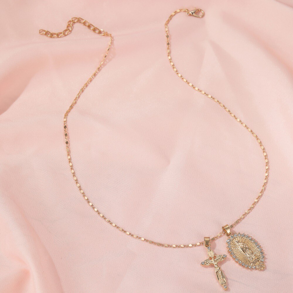 catholic crucifix christian cross necklace