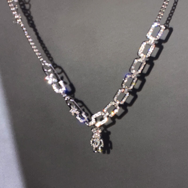 Diamonds Violent Bear Necklace Light Clavicle Chain