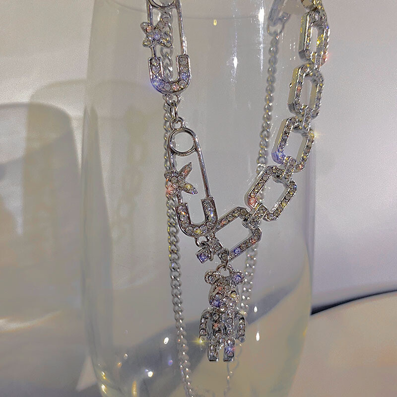 Diamonds Violent Bear Necklace Light Clavicle Chain