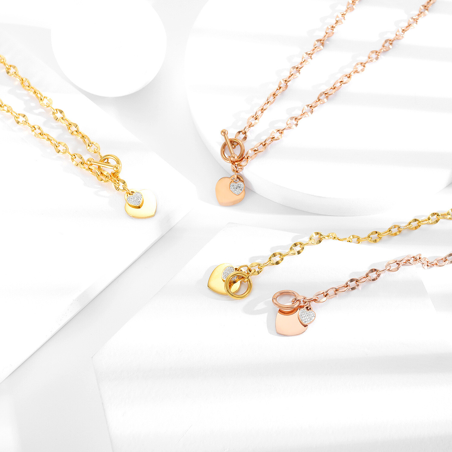 Simple temperament love titanium steel necklace