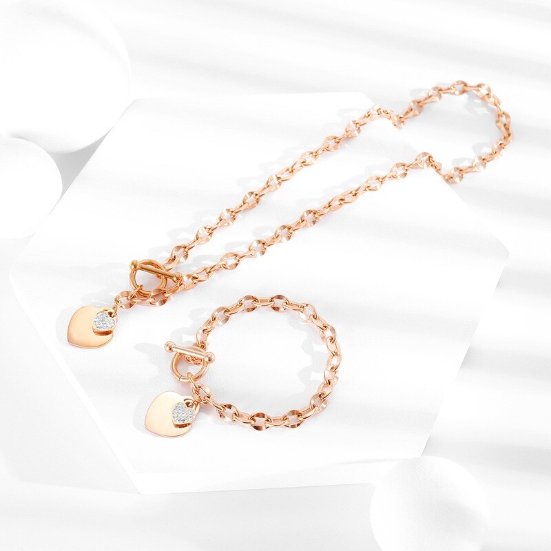 Simple temperament love titanium steel necklace