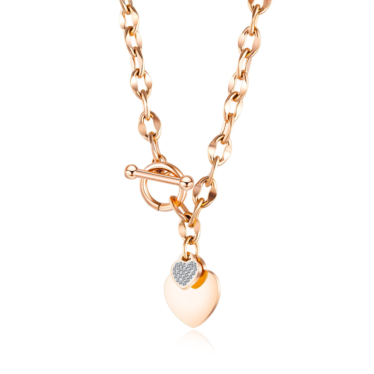 Simple temperament love titanium steel necklace