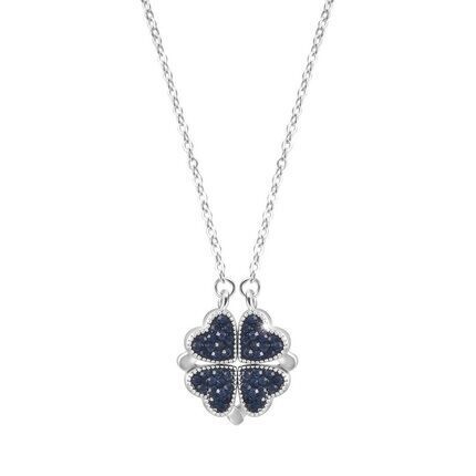 Double-sided four-leaf clover necklace