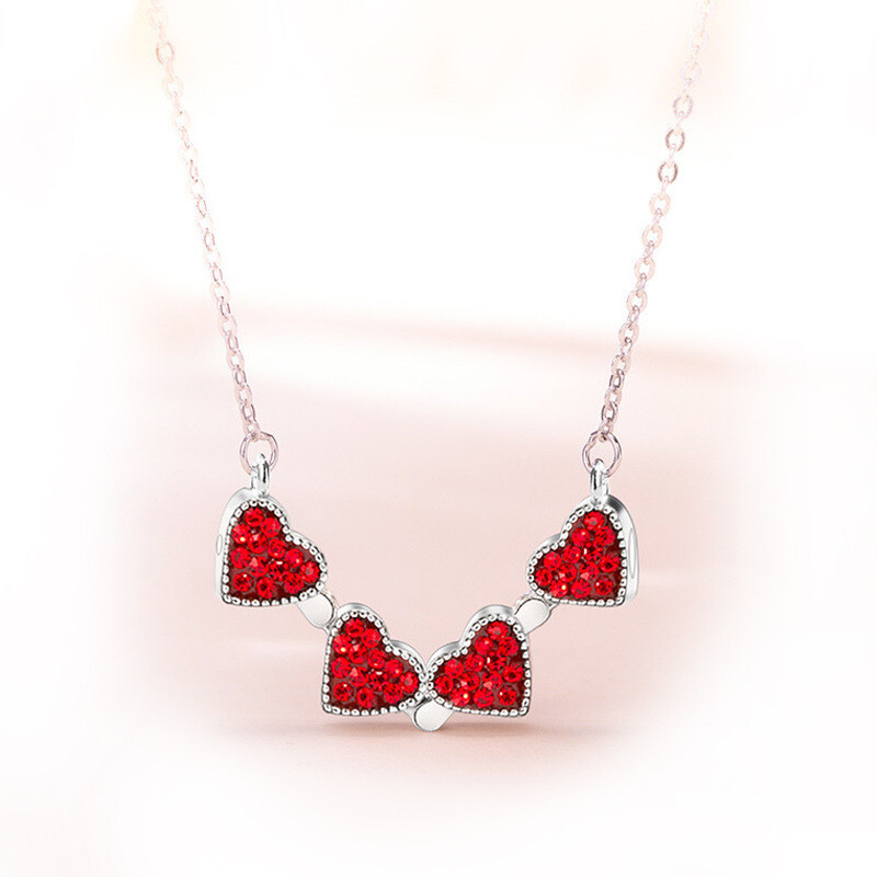 Double-sided four-leaf clover necklace