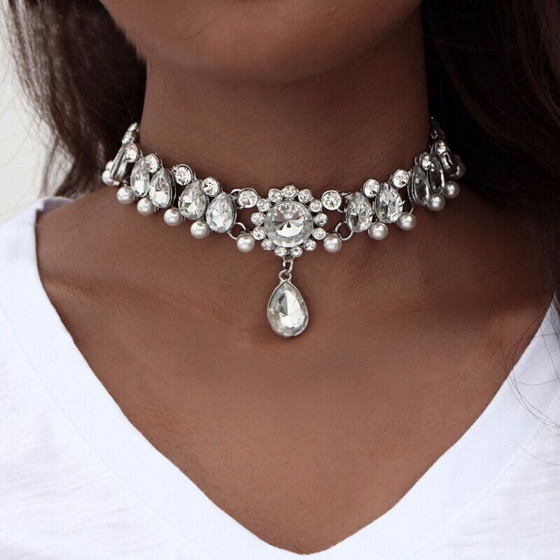 Ocean Goddess Crystal Choker Necklace