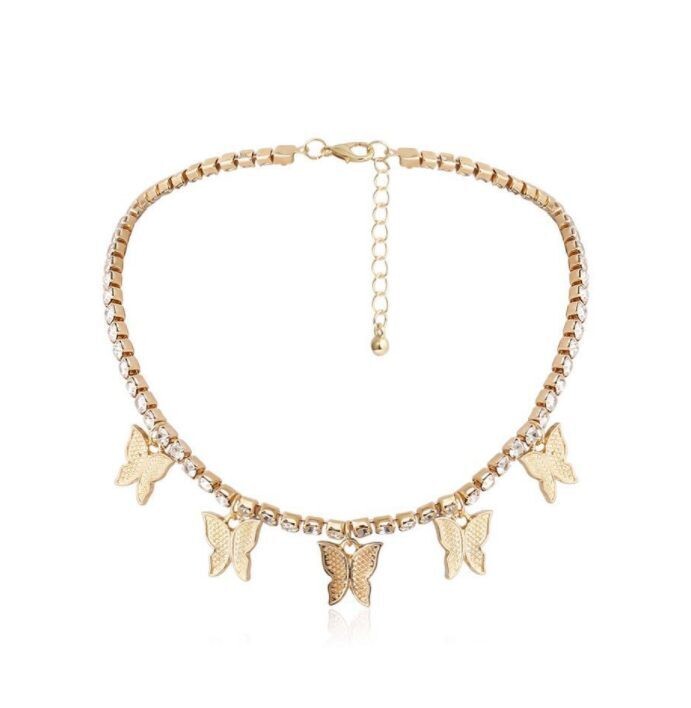 Geometric rhinestone necklace