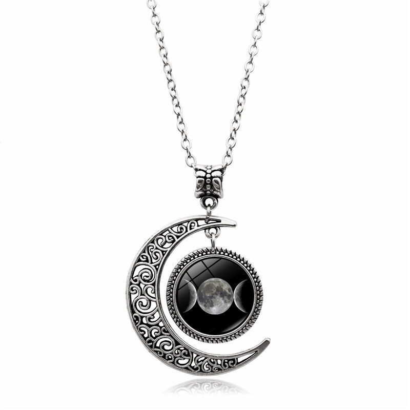 TRIPLE MOON GODDESS PENDANT NECKLACE