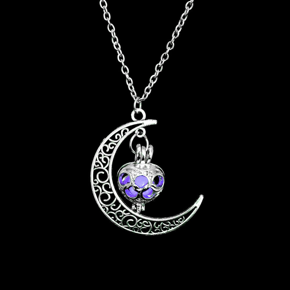 Crescent Moon Glow Necklace, Style: 4