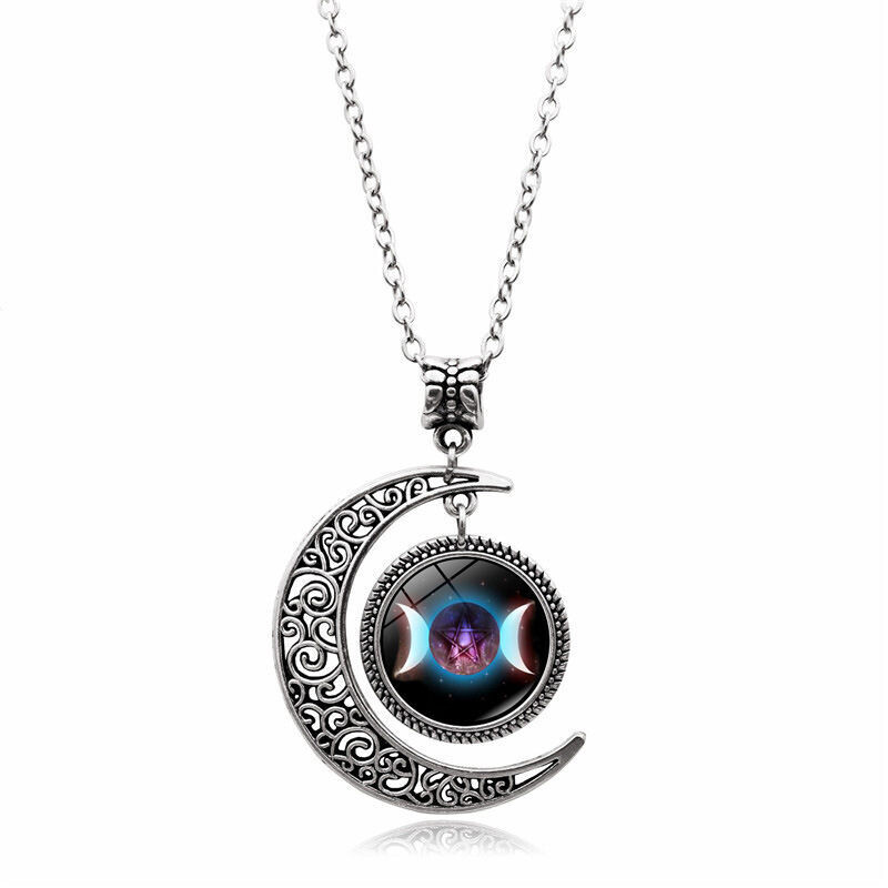 TRIPLE MOON GODDESS PENDANT NECKLACE