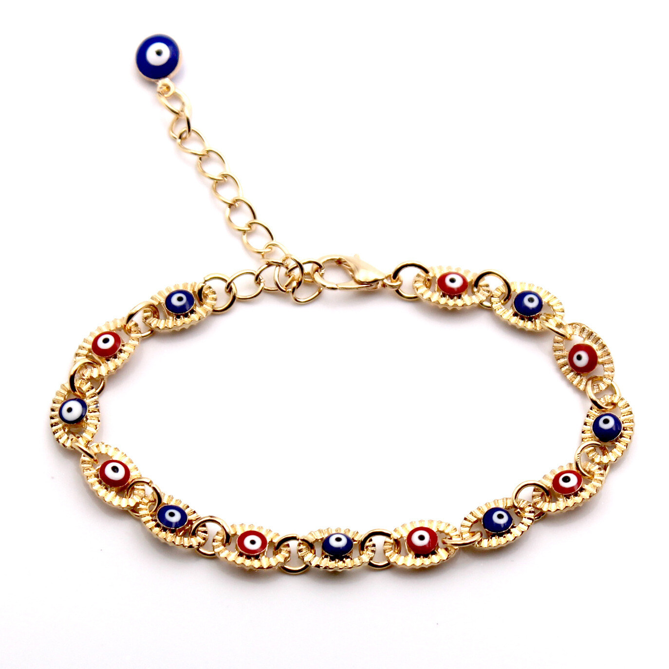 Alloy Plating 18K Gold Epoxy Turkey Blue Red Ladies Bracelet Jewelry
