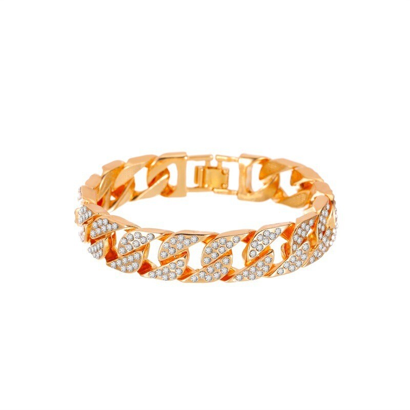 Thick Chain Bracelet Ins Wind Net Red With The Same Wide Version Of The Flash Diamond Bracelet