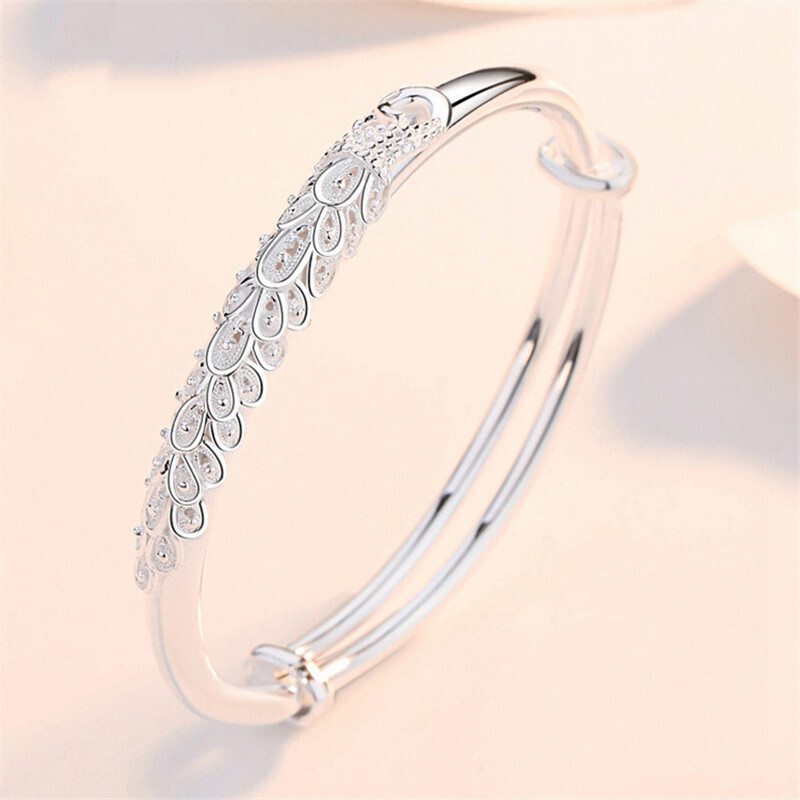 Bell Hollow Dream Catcher Feather Silver Adjustable Bracelet