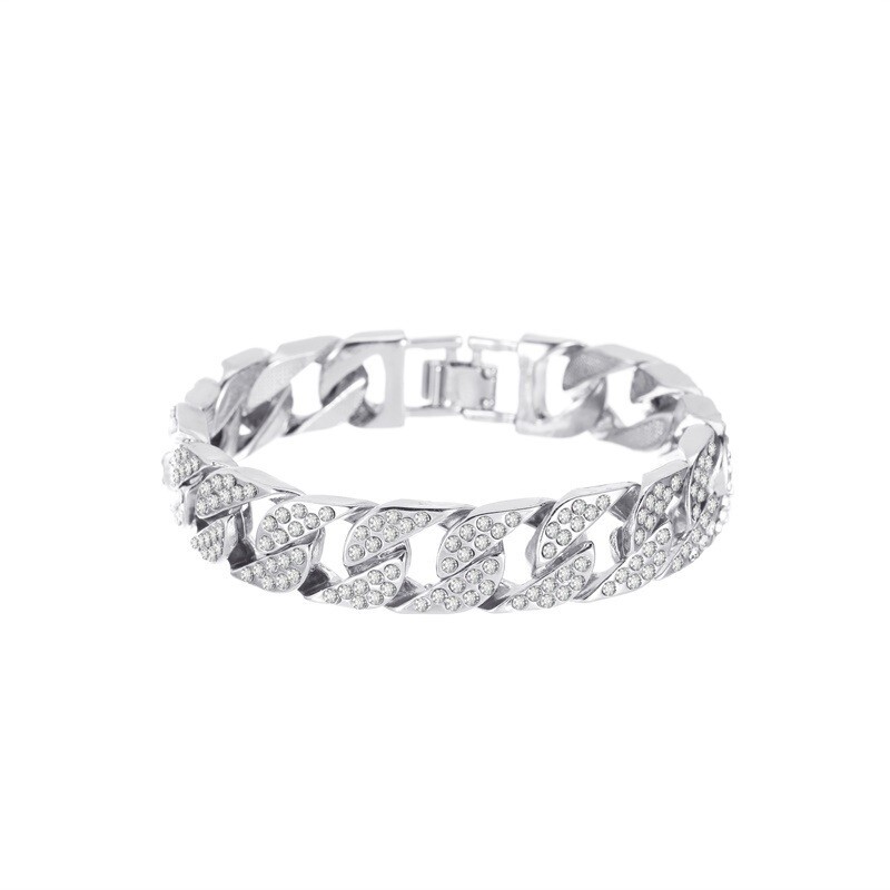 Thick Chain Bracelet Ins Wind Net Red With The Same Wide Version Of The Flash Diamond Bracelet