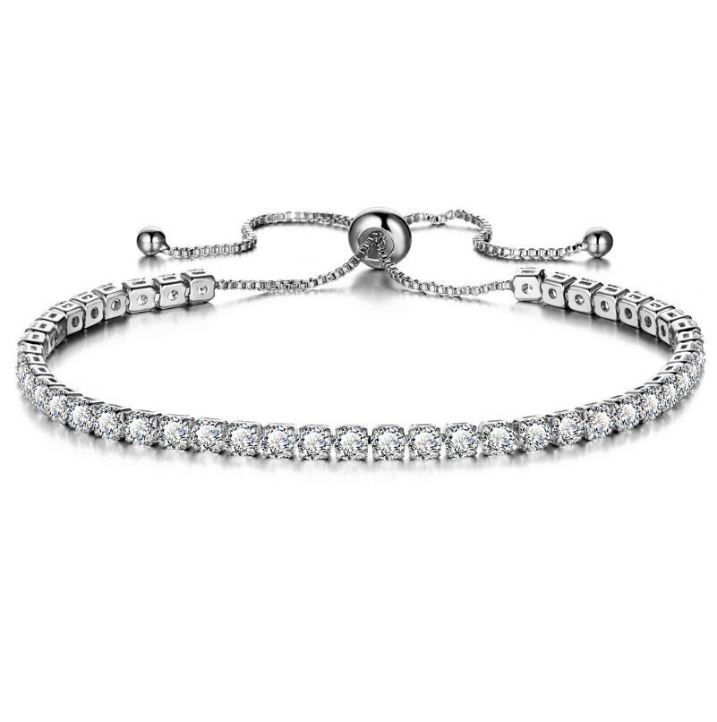  crystal push-pull bracelet ladies gold full diamond single-row jewelry