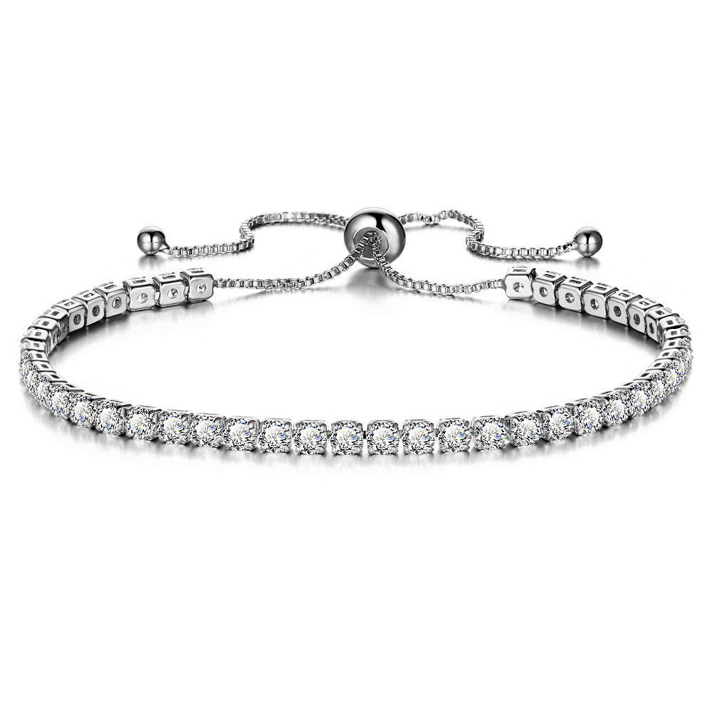  crystal push-pull bracelet ladies gold full diamond single-row jewelry