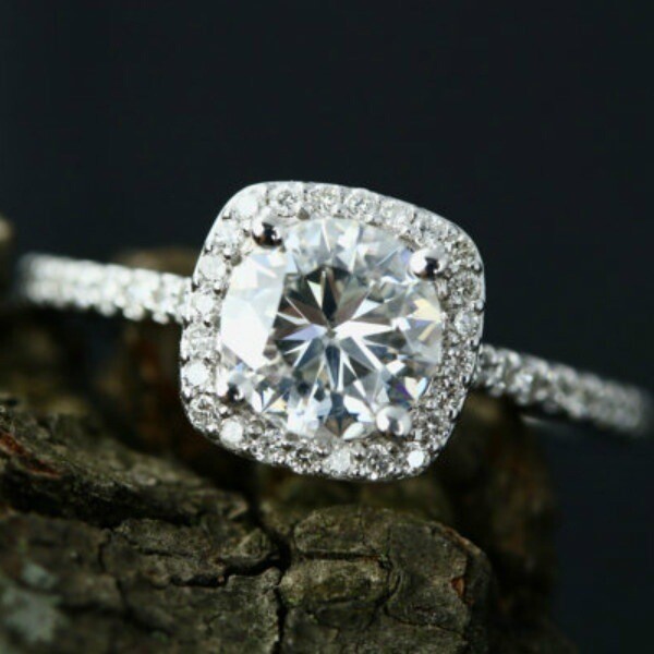 White diamond crystal dress ring